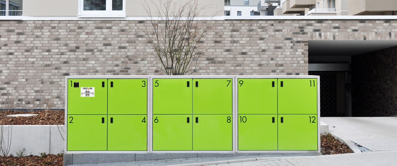 Neues modernes Quartier in der Stadt Paketboxanlage